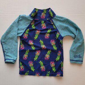 UV Skinz Swimwear Top shirt Rash Guard Skirt UVA 50+ Size 3T blue pineapple long
